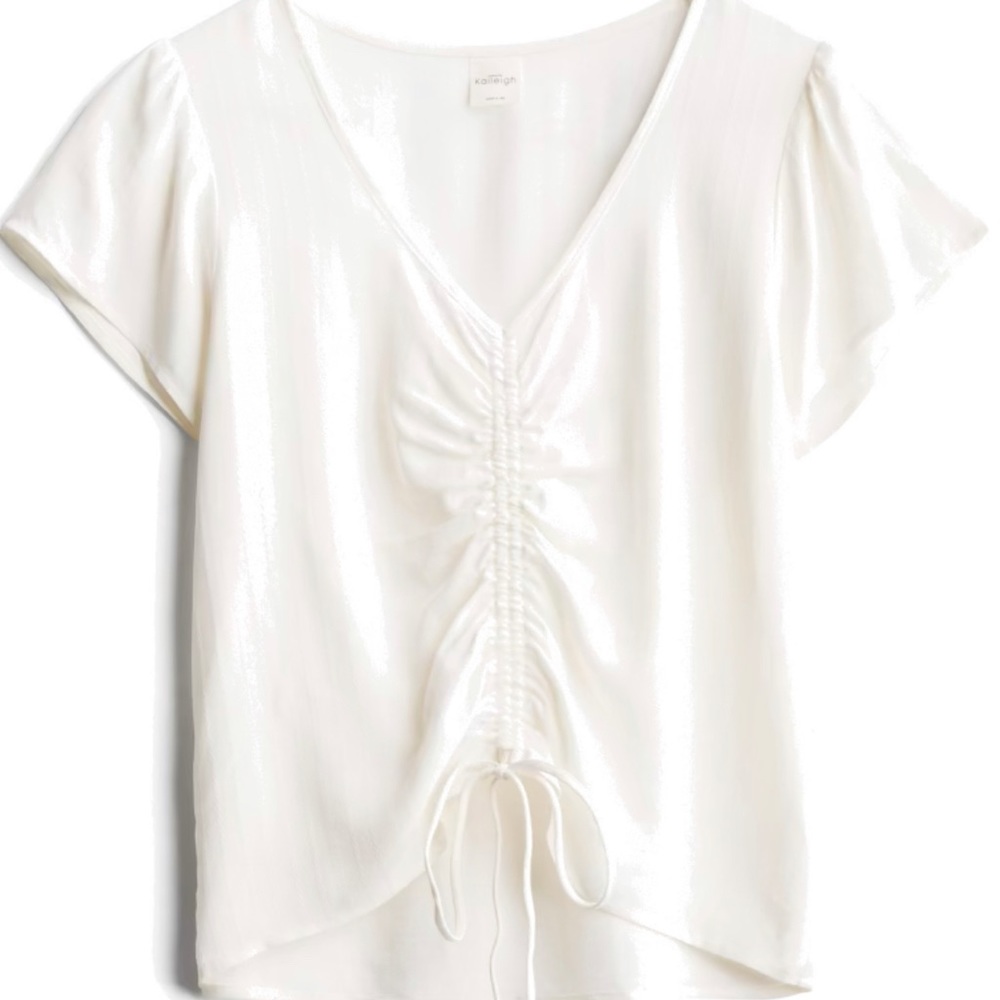 Stitch fix white cropped blouse
